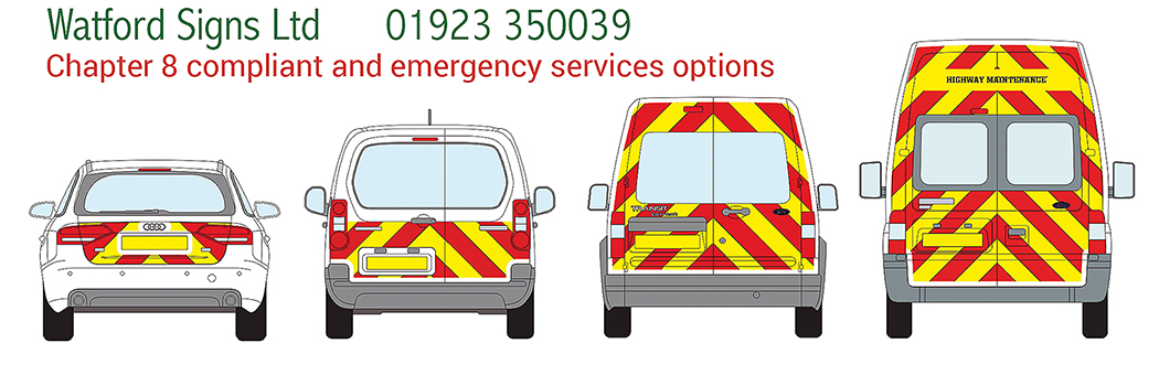 Vehicle Van, Wraps, Class 1 and 2 Reflective and Fluorescent Chapter 8 Chevrons, vehicle graphics, Road Maintenance vehicles.  